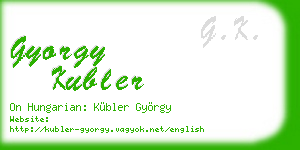 gyorgy kubler business card