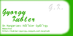 gyorgy kubler business card